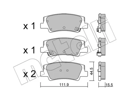 Колодки гальмівні (задні) Hyundai Tucson 20-/Kia Niro 22- (+ датчики) METELLI Metelli 22-1299-0