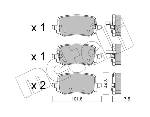 Колодки гальмівні (задніі) Hyundai Tucson IV 20-/Kia Sportage V 21- (+ датчики) METELLI Metelli 22-1301-0 (фото 1)