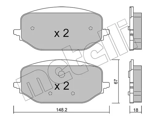Колодки гальмівні (передні) Citroen Berlingo 18-/C5 21-/Peugeot Partner 18-/Fiat Doblo 22- METELLI Metelli 22-1351-0 (фото 1)