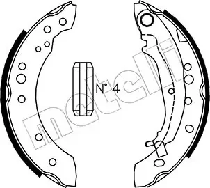 Колодки гальмівні (задні) Smart ForFour 04-06/Mitsubishi Colt 04-12 (барабанні) (203.2x39) METELLI Metelli 53-0266