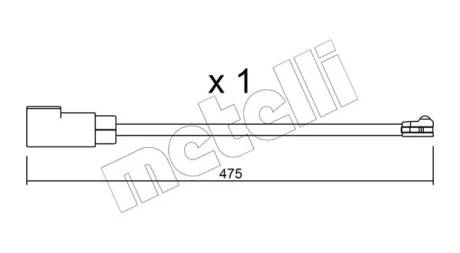 Датчик зносу гальмівних колодок (задніх) Ford Tourneo Custom/Transit Custom 2.0/2.2TDCI12- (L=475mm) METELLI SU.329 Metelli SU-329