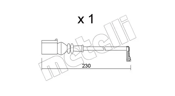 Датчик зносу гальмівних колодок VW Crafter 2.0TDI 16- (L=230mm) METELLI SU.364 Metelli SU-364 (фото 1)