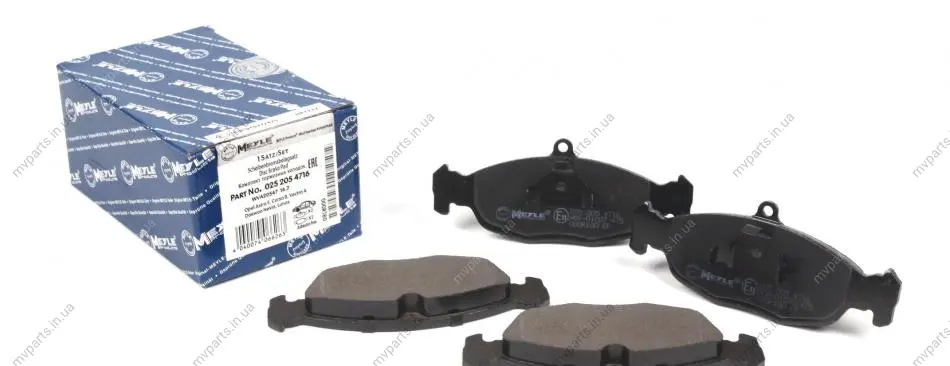 Колодки гальмівні (передні) Opel Combo 94-01/Daewoo Lanos 97- 025 205 4716 MEYLE 025-205-4716 (фото 1)