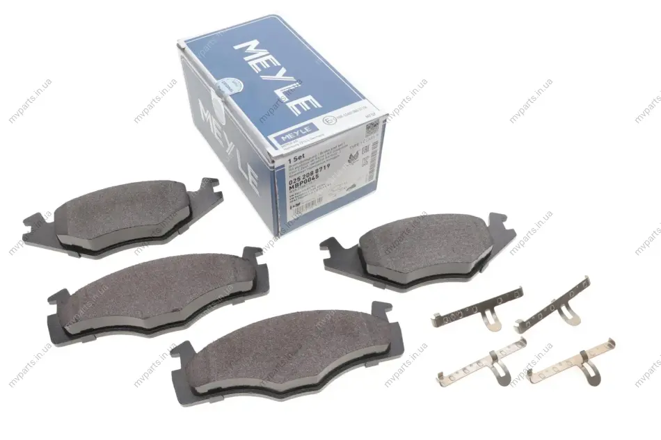 Колодки гальмівні (передні) Seat Cordoba/Ibiza II/VW Golf/Jetta II /Passat/Polo 1.3-2.2 0. 76-99 025 208 8719 MEYLE 025-208-8719 (фото 1)