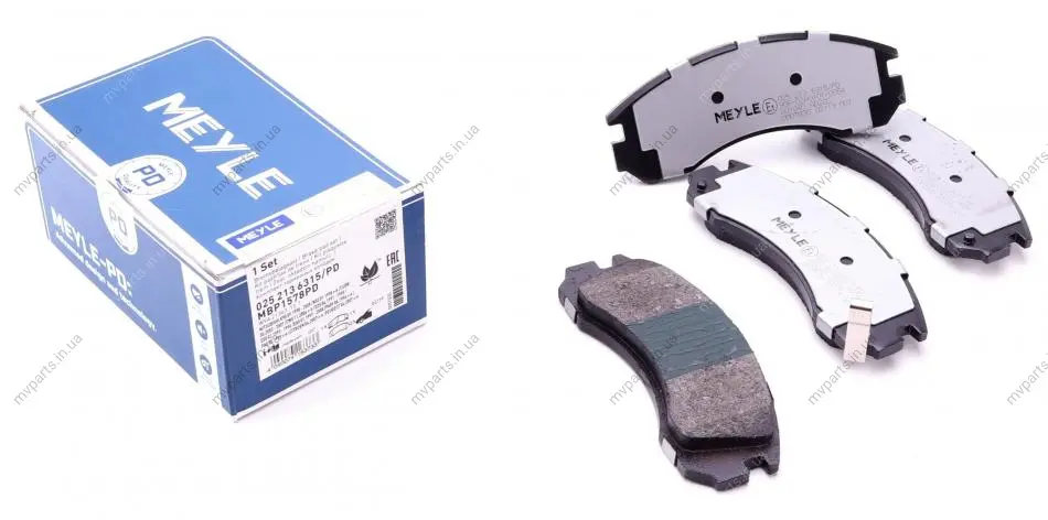 Колодки гальмівні (передні) Mitsubishi Outlander/Lancer/Pajero 90- 025 213 6315/PD MEYLE 025-213-6315-PD (фото 1)