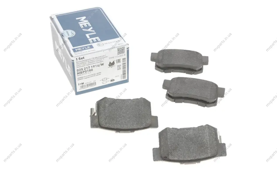 Колодки гальмівні (задні) Honda Accord IV/V/Civic VI/VII/VIII 025 217 1914/W MEYLE 025-217-1914-W (фото 1)