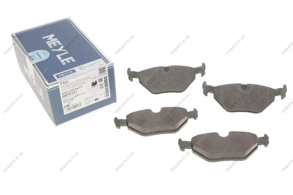 Колодки гальмівні (задні) BMW 3 (E46) 98- 025 219 3417 MEYLE 025-219-3417 (фото 1)
