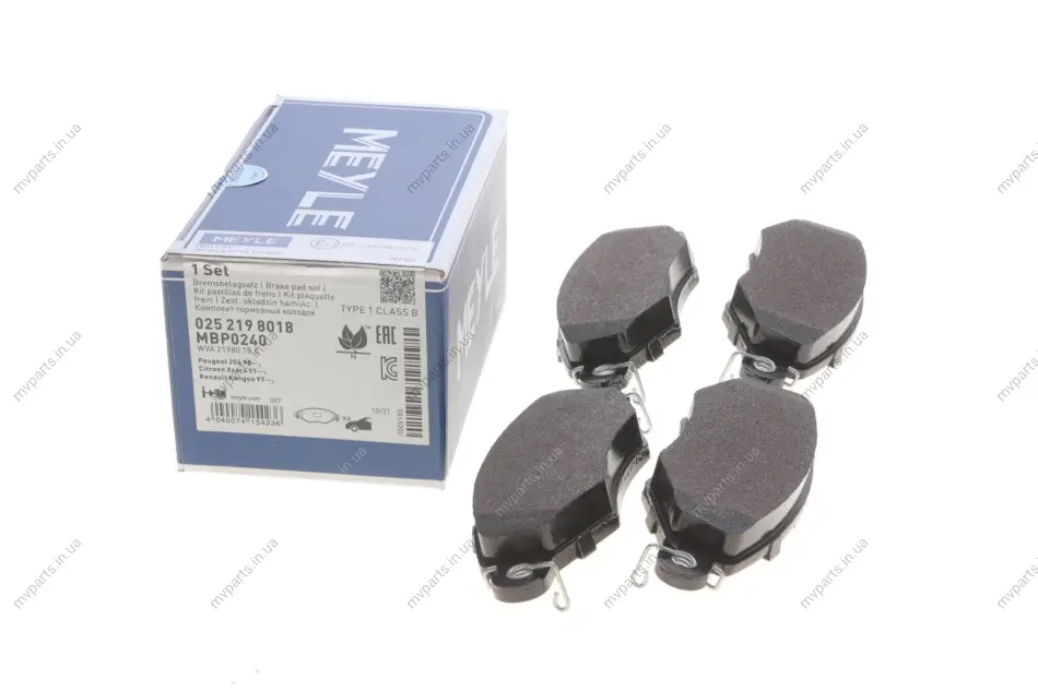 Колодки гальмівні (передні) Renault Kangoo 98- (Bosch) 025 219 8018 MEYLE 025-219-8018 (фото 1)