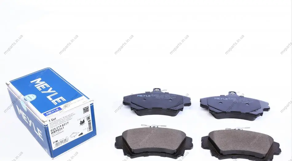 Колодки гальмівні (передні) Mitsubishi Carisma 95-06/Colt 04-13/Volvo V40/S40 95-06 025 219 8317 MEYLE 025-219-8317 (фото 1)
