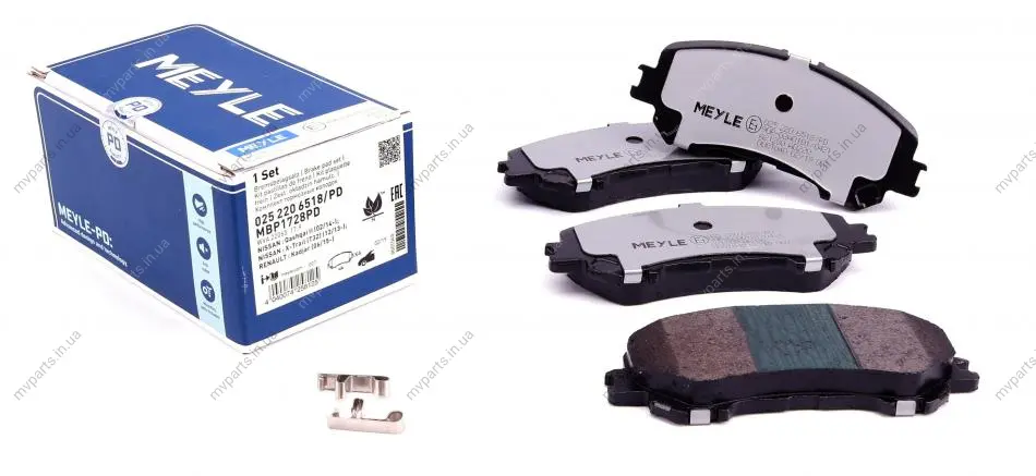 Колодки гальмівні (передні) Nissan Qashqai II/Renault Kadjar 13- 025 220 6518/PD MEYLE 025-220-6518-PD (фото 1)