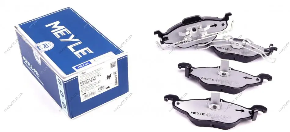 Колодки гальмівні (передні) Opel Astra G/Zafira A 98-09 025 230 6317/PD MEYLE 025-230-6317-PD (фото 1)