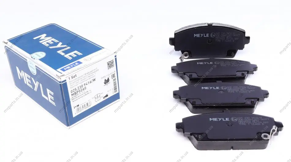Колодки гальмівні (передні) Honda Accord VI/MG ZR/MG ZS/Nissan Almera Tino/Primera 98- 025 230 9416/W MEYLE 025-230-9416-W (фото 1)