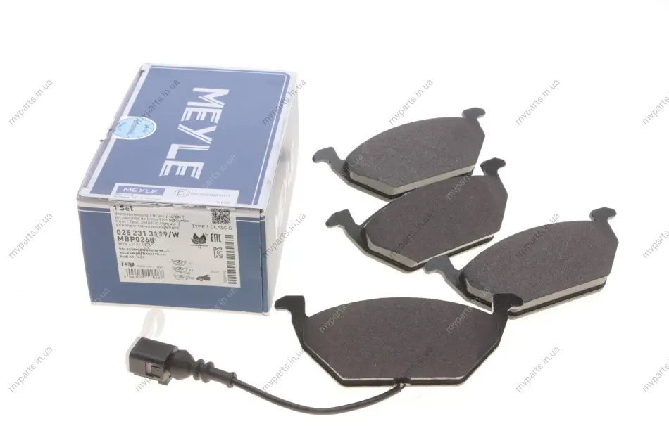 Колодки гальмівні (передні) VW Caddy 03- (з датчиком) 025 231 3119/W MEYLE 025-231-3119-W (фото 1)