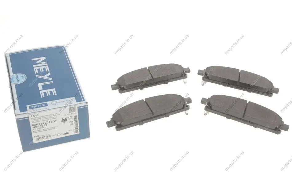 Колодки гальмівні (передні) Nissan X-Trail 01-13/Pathfinder 97-04 025 234 2016/W MEYLE 025-234-2016-W (фото 1)