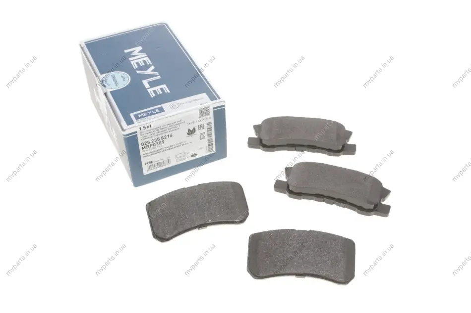 Колодки гальмівні (задні) Mitsubishi Outlander/Lancer/Pajero 00- 025 235 8216 MEYLE 025-235-8216 (фото 1)