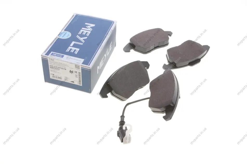 Колодки гальмівні (передні) VW Caddy/Golf/Jetta/Passat/Touran/Skoda Fabia/Octavia 03- (ушки вниз) 025 235 8720/W MEYLE 025-235-8720-W (фото 1)