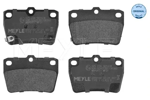 Колодки гальмівні (задні) Toyota Rav4 II 00-05 (Akebono) 025 236 5614/W MEYLE 025-236-5614-W (фото 1)