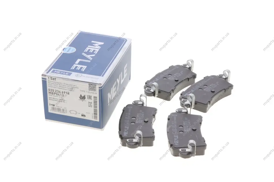 Колодки гальмівні (задні) Renault Master 98- 025 236 6916 MEYLE 025-236-6916 (фото 1)
