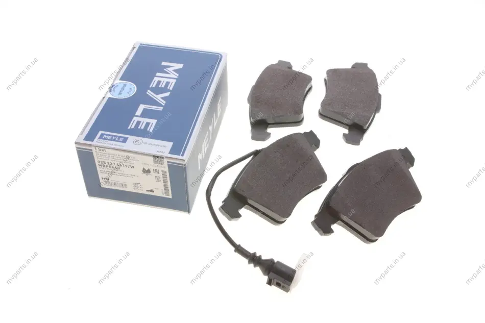 Колодки гальмівні (передні) VW T5 03- (20.1mm/18.7mm) 025 237 4619/W MEYLE 025-237-4619-W (фото 1)