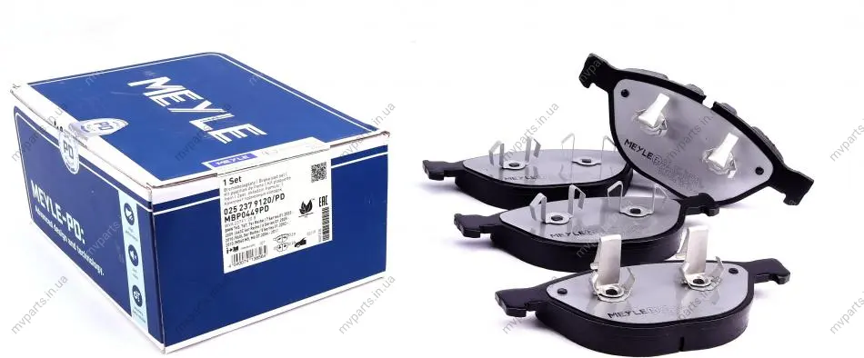 Колодки гальмівні (передні) BMW 5 (E60)/6 (E63)/7 (E65/E66/E67) 04- 025 237 9120/PD MEYLE 025-237-9120-PD (фото 1)