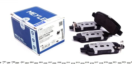 Колодки гальмівні (задні) Renault Koleos/Nissan Juke/Leaf/Qashqai/X-Trail/Suzuki 08- (Akebono) 025 238 7114/PD MEYLE 025-238-7114-PD