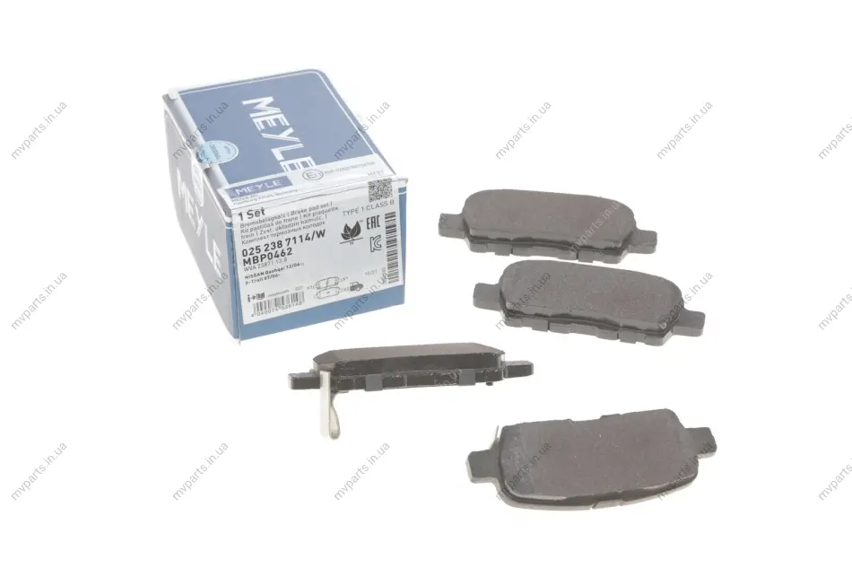 Колодки гальмівні (задні) Renault Koleos/Nissan Juke/Qashqai/X-Trail/Suzuki 08- (Akebono) 025 238 7114/W MEYLE 025-238-7114-W (фото 1)