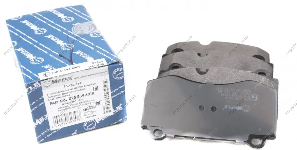 Колодки гальмівні (передні) MB (W211/W221D) 2.1-5.5 05-13 025 239 6018 MEYLE 025-239-6018 (фото 1)