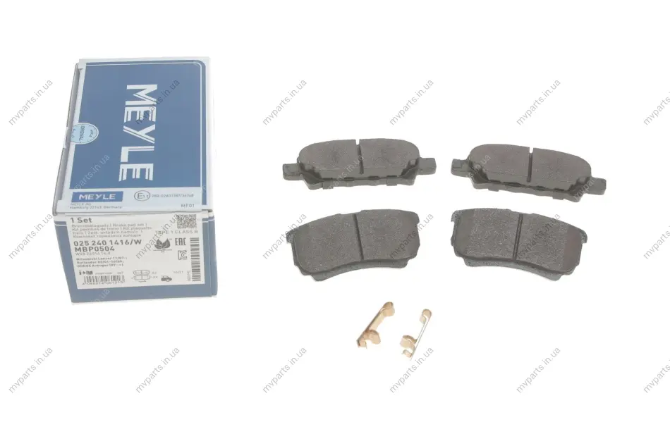 Колодки гальмівні (задні) Mitsubishi Outlander/Lancer 01- (Akebono) 025 240 1416/W MEYLE 025-240-1416-W (фото 1)