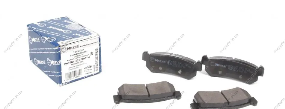 Колодки гальмівні (задні) Chevrolet Lacetti 05- 025 240 7114 MEYLE 025-240-7114 (фото 1)