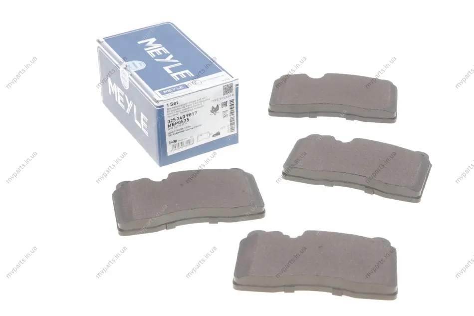 Колодки гальмівні (передні) VW Touareg 02- (Brembo) 025 240 9817 MEYLE 025-240-9817 (фото 1)