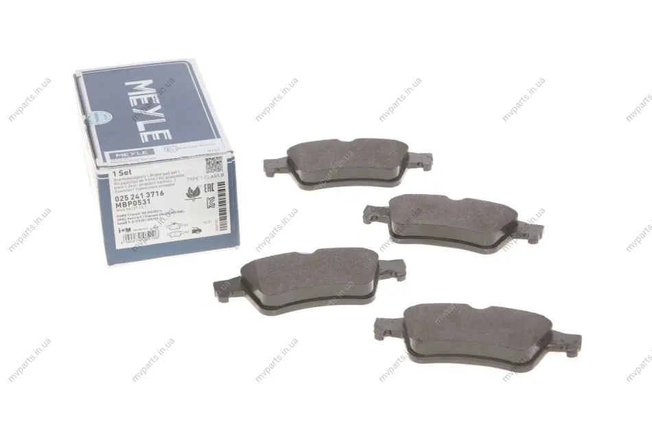 Колодки гальмівні (задні) Ford Connect 02- 025 241 3716 MEYLE 025-241-3716 (фото 1)