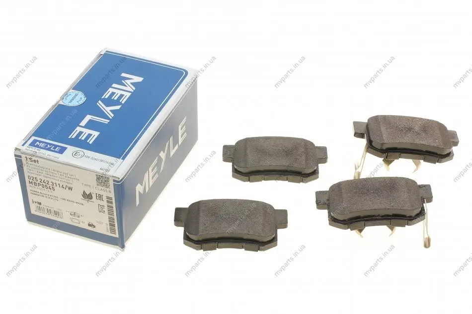 Колодки гальмівні (задні) Honda Accord IV/V/VI/VII 89-12/Civic VI/VII/VIII 94-/CR-V 01-07 025 242 3114/W MEYLE 025-242-3114-W (фото 1)