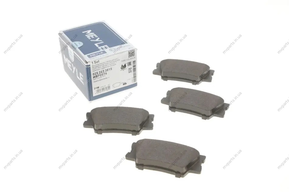 Колодки гальмівні (задні) Toyota Rav4 06- (96.6x49.2) 025 243 3815 MEYLE 025-243-3815 (фото 1)