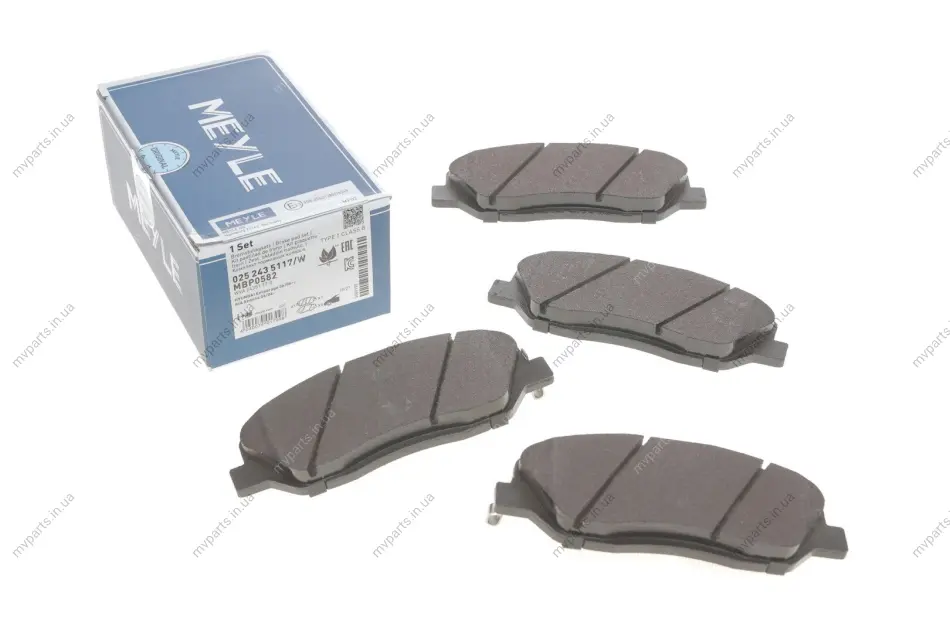 Колодки гальмівні (передні) Hyundai Santa Fe/Kia Sorento 00- 025 243 5117/W MEYLE 025-243-5117-W (фото 1)