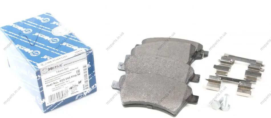 Колодки гальмівні (передні) Fiat Sedici/Suzuki SX4 06- 025 243 9116/W MEYLE 025-243-9116-W (фото 1)