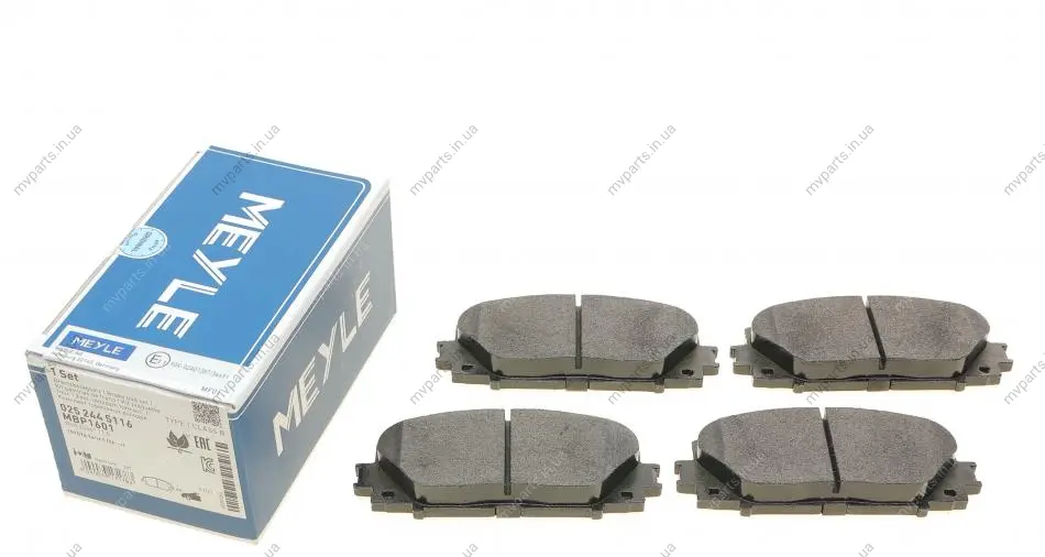 Колодки гальмівні (передні) Toyota Prius 08-/Corolla 12-/Lexus CT 10- (Akebono) 025 244 5116 MEYLE 025-244-5116 (фото 1)