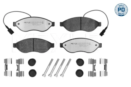 Колодки гальмівні (передні) Citroen Jumper/Fiat Ducato/Peugeot Boxer 06- (Brembo)/(з датчиком) 025 244 6819-1/PD MEYLE 025-244-6819-1-PD