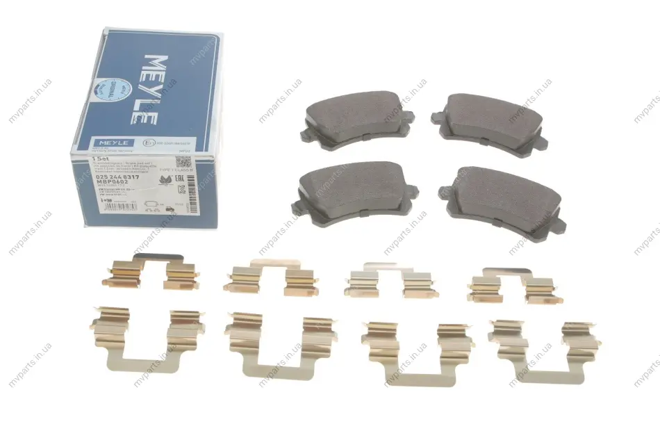 Колодки гальмівні (задні) Audi A6/VW CC 1.8TSI/2.0TDI 10- (TRW) 025 244 8317 MEYLE 025-244-8317 (фото 1)
