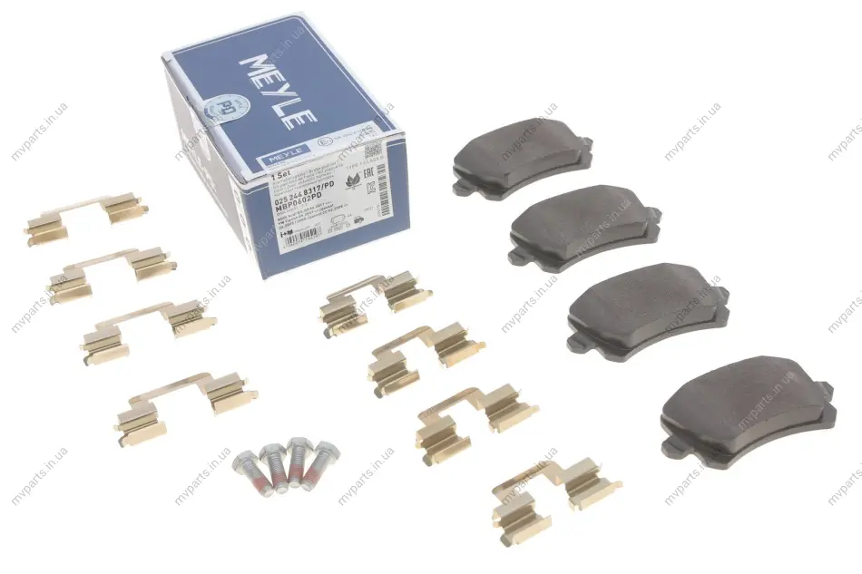 Колодки гальмівні (задні) Audi A6/VW CC 1.8TSI/2.0TDI 10- (TRW) 025 244 8317/PD MEYLE 025-244-8317-PD (фото 1)
