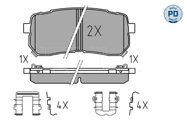 Колодки гальмівні (задні) Hyundai H-1/Starex 08-/Kia Carnival 06- 025 245 5915/PD MEYLE 025-245-5915-PD (фото 1)