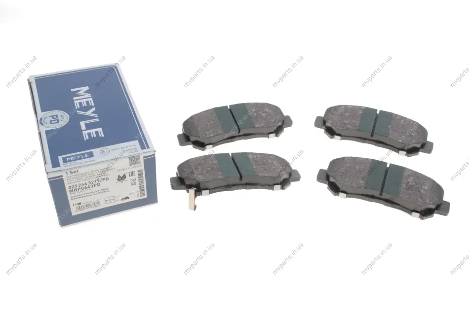 Колодки гальмівні (передні) Nissan Qashqai/X-Trail 07- (Akebono) 025 246 3217/PD MEYLE 025-246-3217-PD (фото 1)