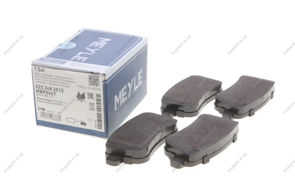 Колодки гальмівні (задні) Renault Fluence/Megane/Scenic 08- 025 248 2015 MEYLE 025-248-2015 (фото 1)