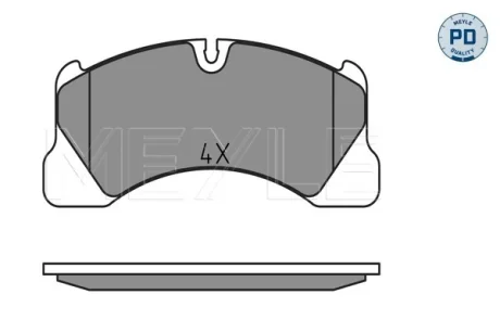 Колодки гальмівні (передні) Porsche Cayenne 02-/Macan 14-/Panamera 10-16/VW Touareg 02- (Brembo) 025 250 0717 MEYLE 025-250-0717