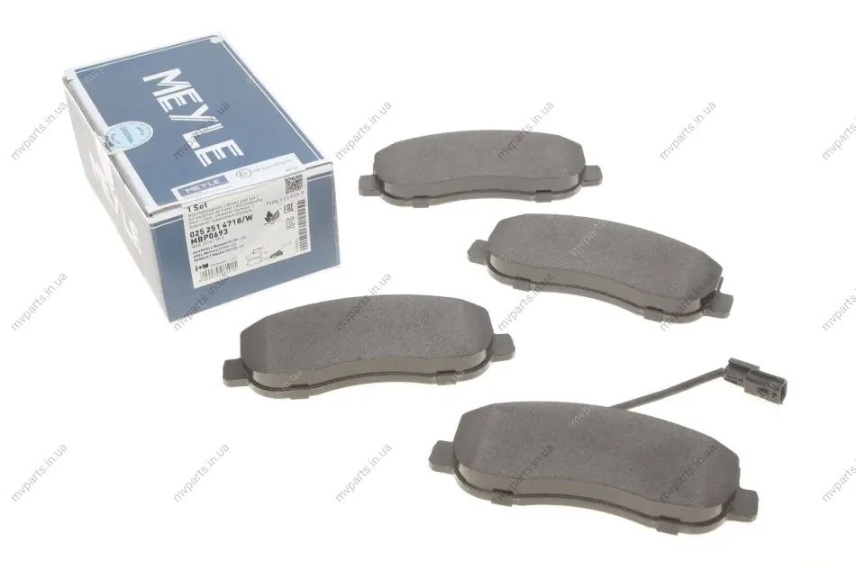 Колодки гальмівні (передні) Renault Master/Opel Movano 10- 025 251 4718/W MEYLE 025-251-4718-W (фото 1)