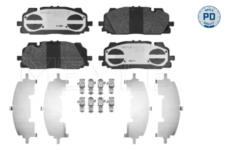 Колодки гальмівні (передні) Audi A4/A5/Q5/Q7 15-/ A5 Sportback 07-17/ A6/A7/A8/Q3/Q8/VW Touareg 17- (к-кт) 025 258 6117/PD MEYLE 025-258-6117-PD