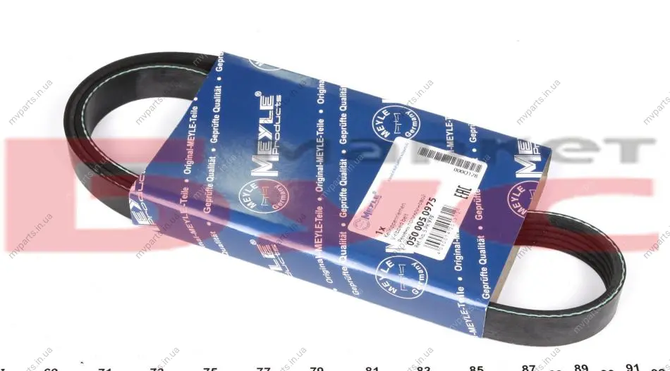 Ремінь генератора BMW/Citroen/Daewoo/Fiat (5PK975) 050 005 0975 MEYLE 050-005-0975 (фото 1)