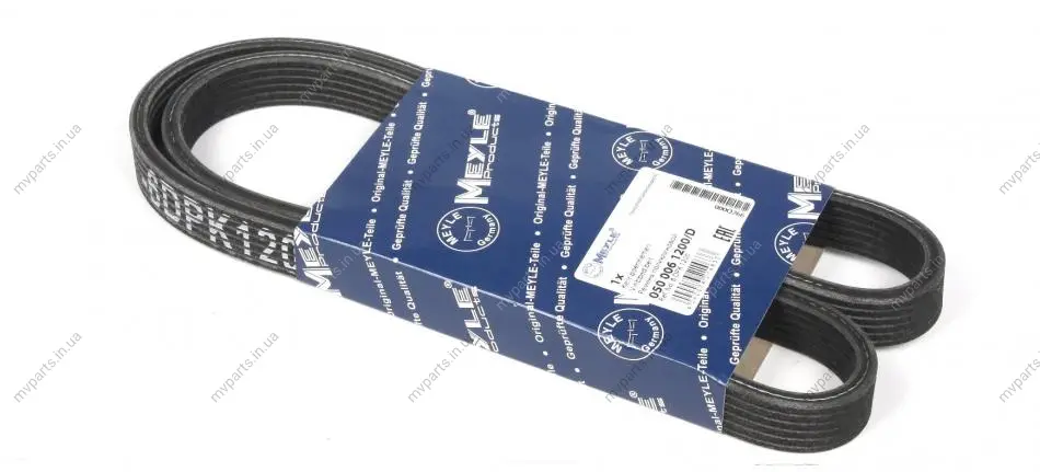 Ремінь генератора VW T5 1.9TDI/VW Caddy III 1.9/2.0TDI (+AC) (6PK1200) 050 006 1200/D MEYLE 050-006-1200-D (фото 1)