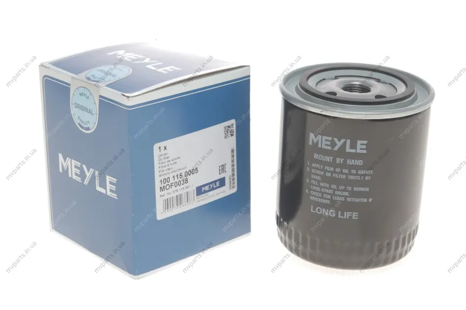 Фільтр масляний VW Passat/Audi A4/A6/A8 2.4-3.0 91-05 (h=114mm) 100 115 0005 MEYLE 100-115-0005 (фото 1)
