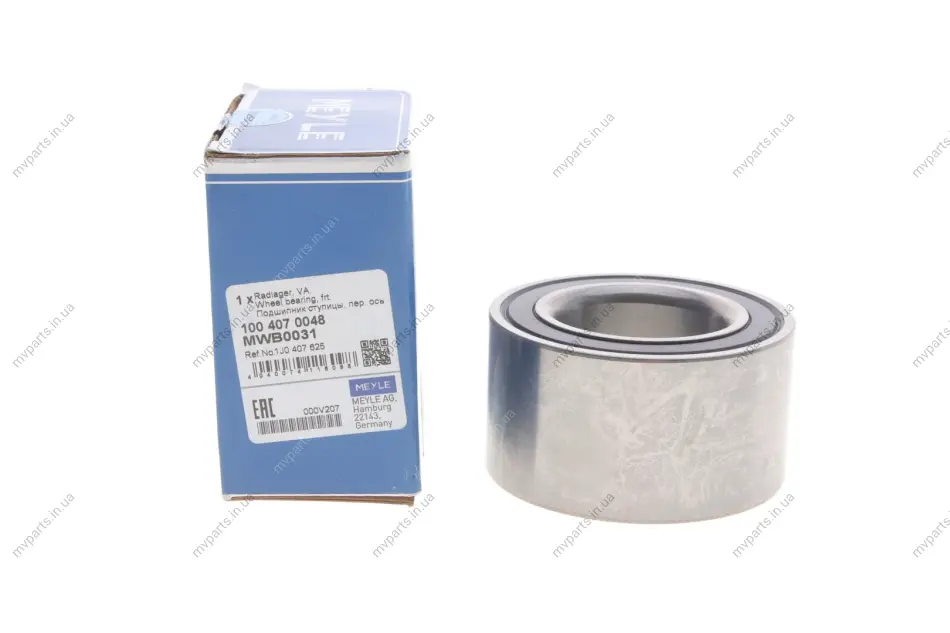 Підшипник маточини (передньої) Skoda Octavia 96-10/VW Bora/Golf IV- (40x74x40) 100 407 0048 MEYLE 100-407-0048 (фото 1)