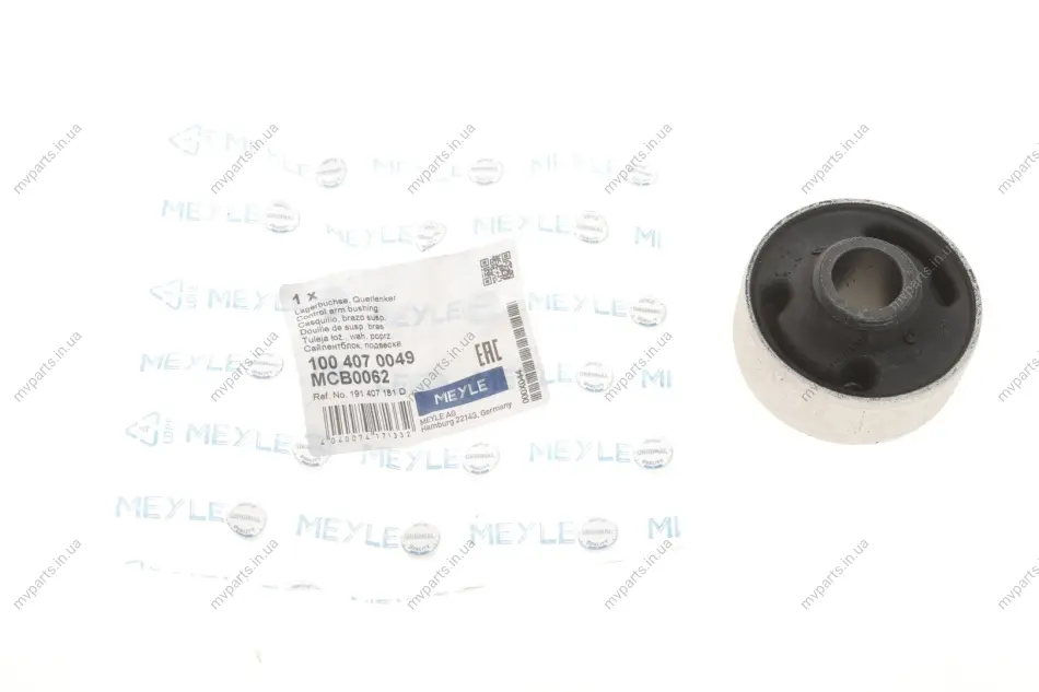 Сайлентблок важеля (переднього/ззаду) VW Golf 83-02 100 407 0049 MEYLE 100-407-0049 (фото 1)